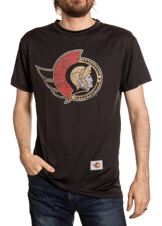 NHL T-Shirt Performance Rashguard Distressed Logo Senators