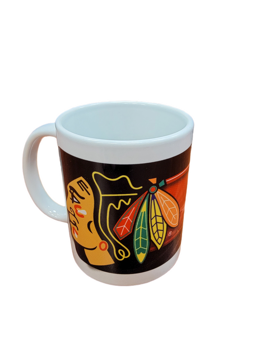 NHL Coffee Mug Subl. 11 Oz C-Handle White Blackhawks