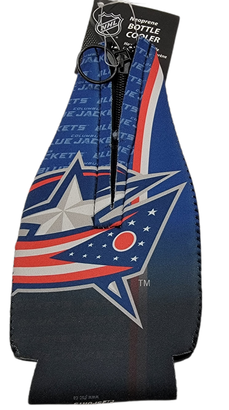 NHL Neoprene Bottle Cooler Sublimated Blue Jackets