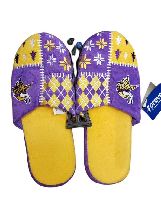 NFL Slippers "Ugly" Sweater Vikings