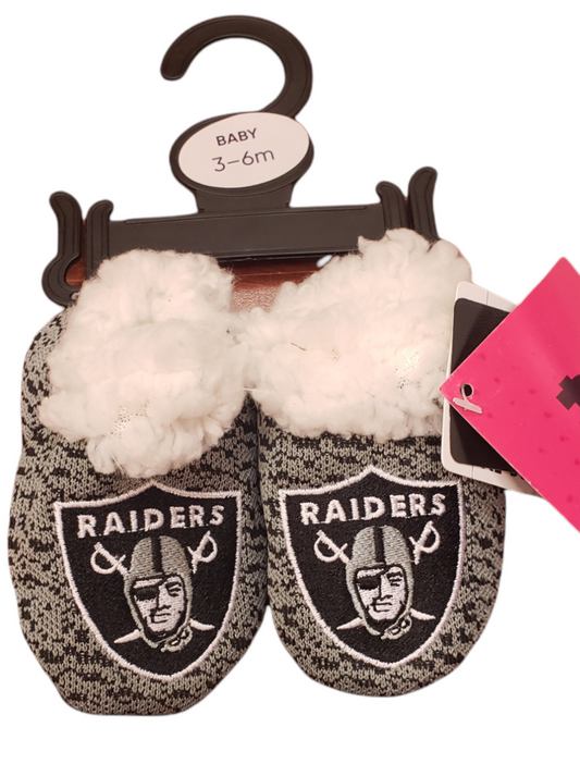 NFL Infant Poly Knit Slippers Raiders