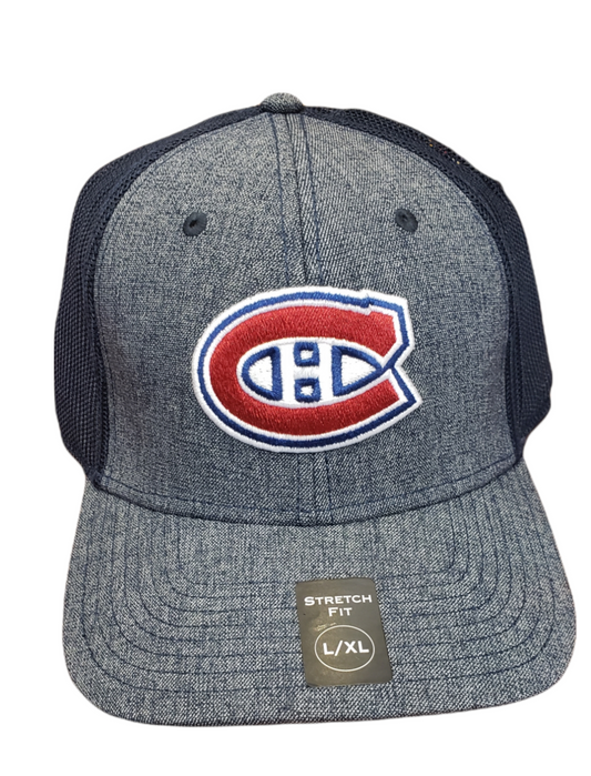 NHL Hat Stretch Fit Poly Heathered Team Canadiens
