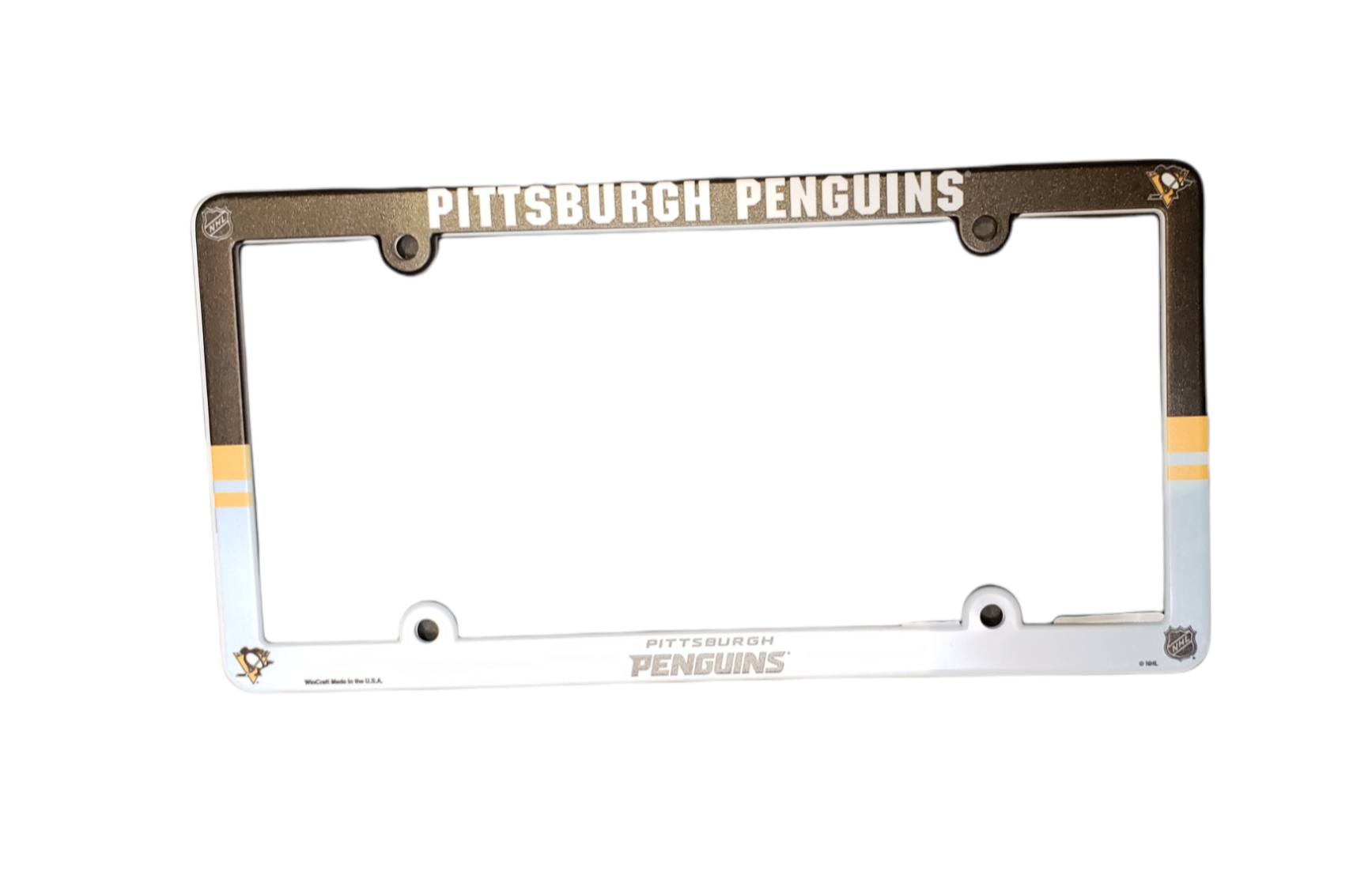 NHL License Plate Frame Plastic Penguins