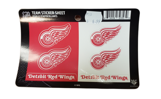 NHL Team Sticker Sheet Red Wings