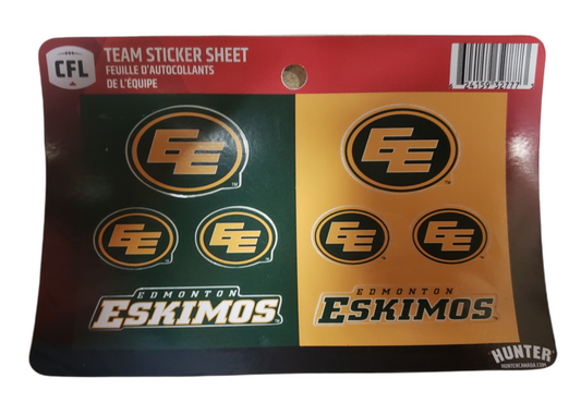 CFL Team Sticker Sheet Elks (1998-2020 Logo)