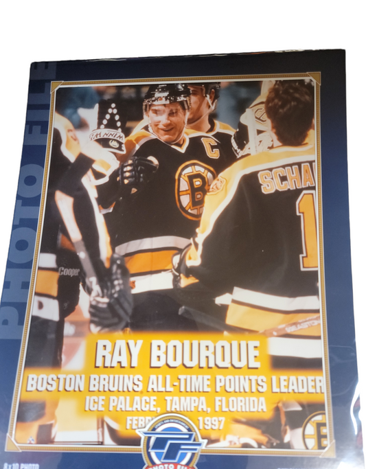 NHL 8x10 Vintage Player Photograph All-Time Points Ray Bourque Bruins