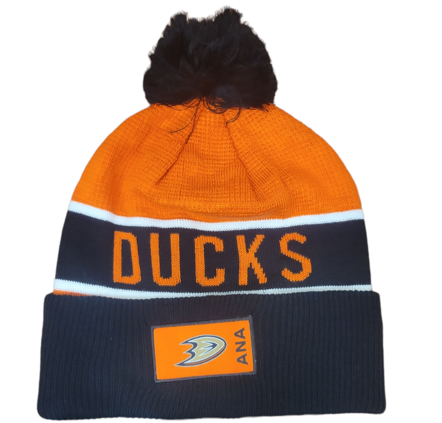 NHL Knit Hat Authentic Pro Rink Cuffed Pom Knit 2022 Ducks