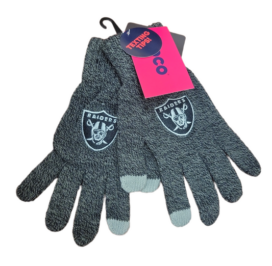 NFL Tech Gloves Charcoal Grey Raiders