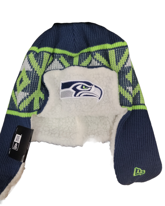 NFL Knit Hat Trapper D3 Seahawks