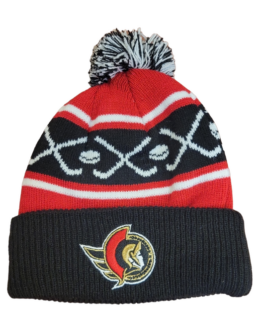 NHL Infant Knit Hat Face off Cuff Senators