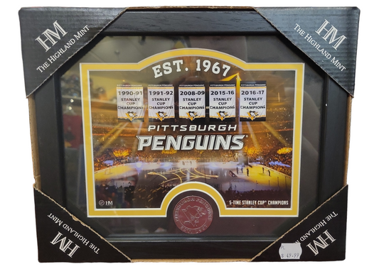 NHL 11"x9" Photo Frame With Minted Coin Penguins