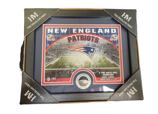 NFL 11"x9" Photo Frame With Minted Coin Patriots