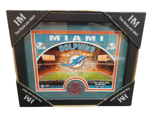 NFL 11"x9" Photo Frame With Minted Coin Dolphins