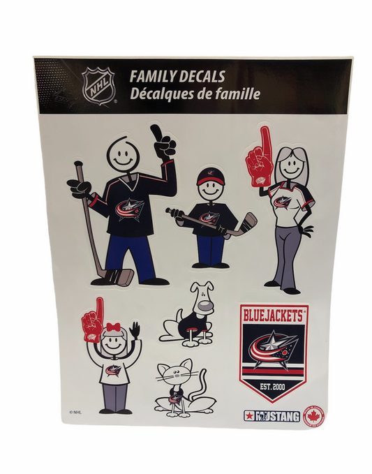 NHL Family Decals Blue Jackets