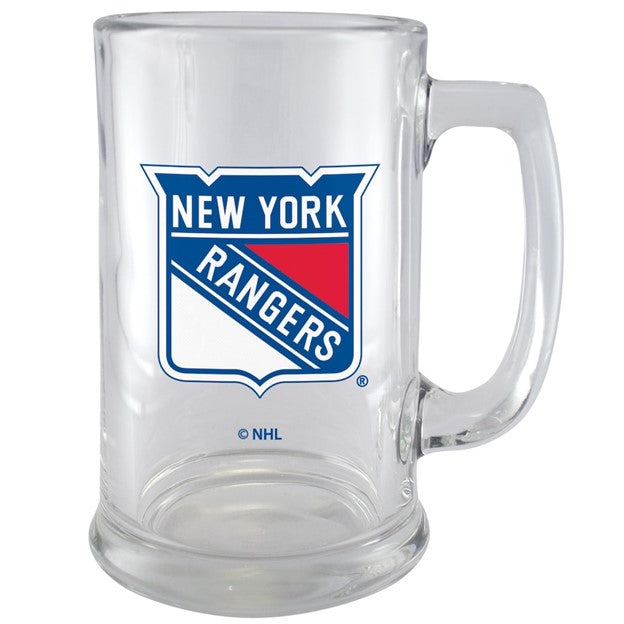 NHL Beer Mug 15 Oz Glass Sport W/Wordmark Rangers