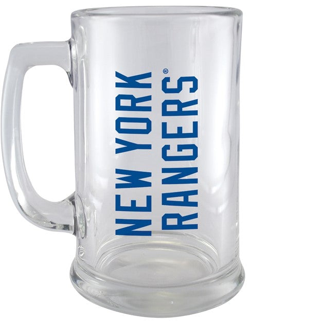 NHL Beer Mug 15 Oz Glass Sport W/Wordmark Rangers