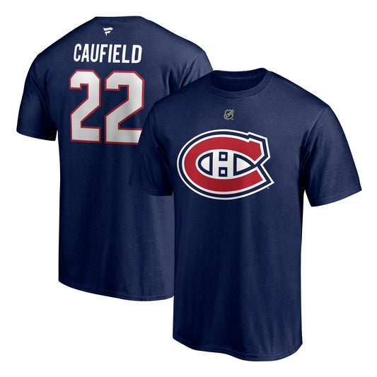 NHL Player T-Shirt Authentic Stack Cole Caufield Canadiens (2020-2024 Number) (Navy)