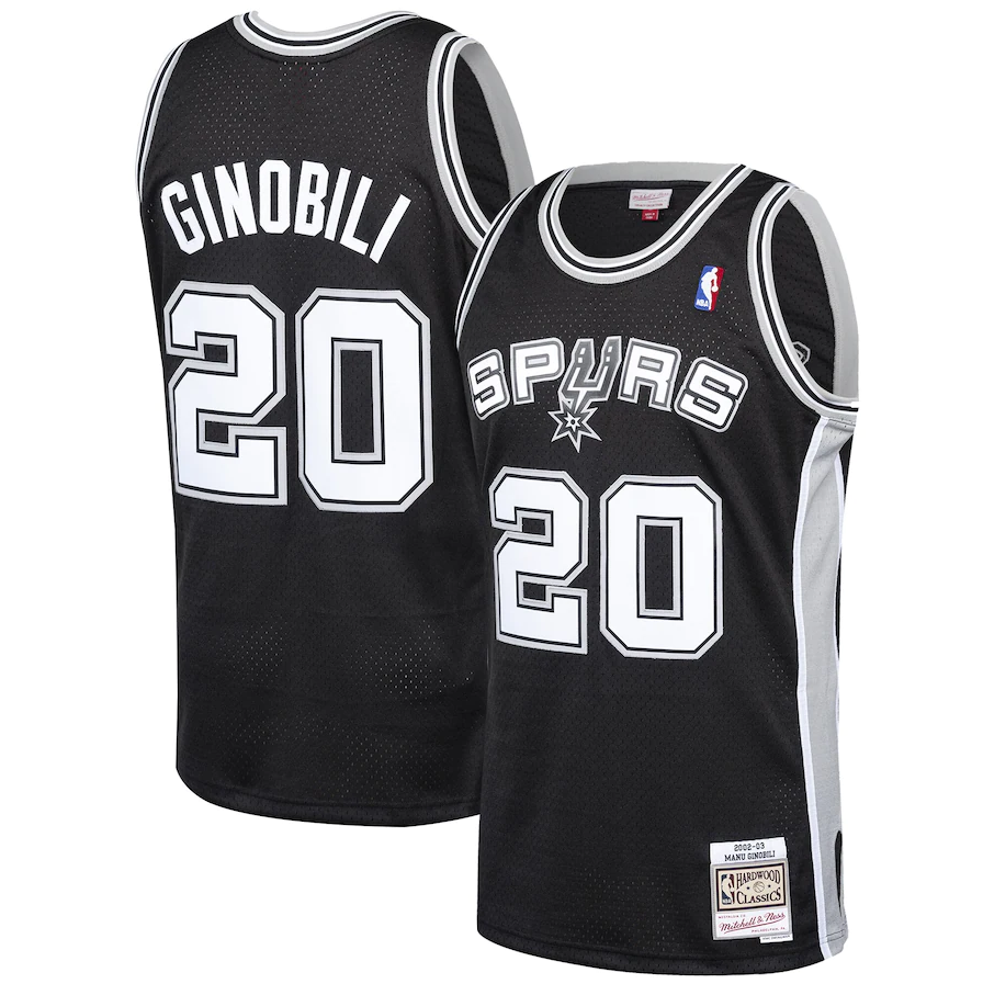 NBA Hardwood Classics Player 2002-03 Swingman Jersey Manu Ginobili Spurs (Black)