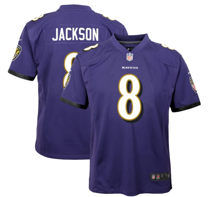 NFL Youth Player Game Jersey Home Lamar Jackson Ravens