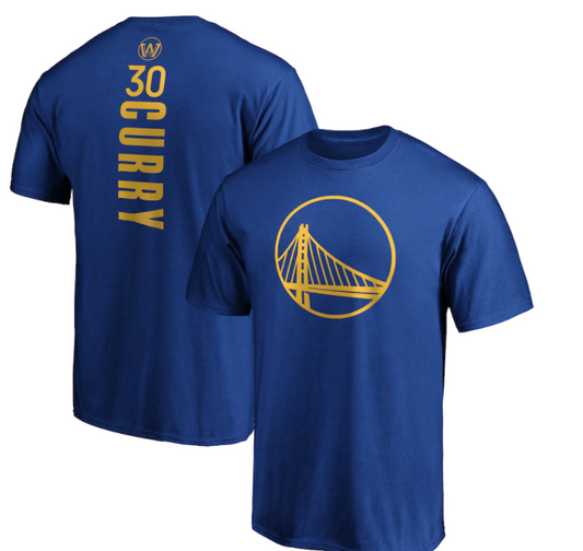 NBA Player T-Shirt Playmaker Steph Curry Warriors (Blue)