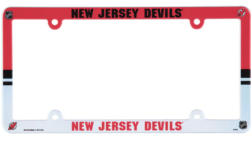 NHL License Plate Frame Plastic Devils