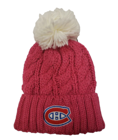 NHL Youth Knit Hat Girls Cable Cuff Canadiens