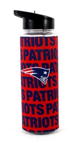 NFL Water Bottle 25oz Neoprene Sleeve Flip Top Patriots