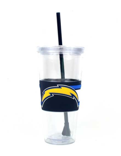 NFL 22oz. Wrapped Tumbler with Straw Chargers