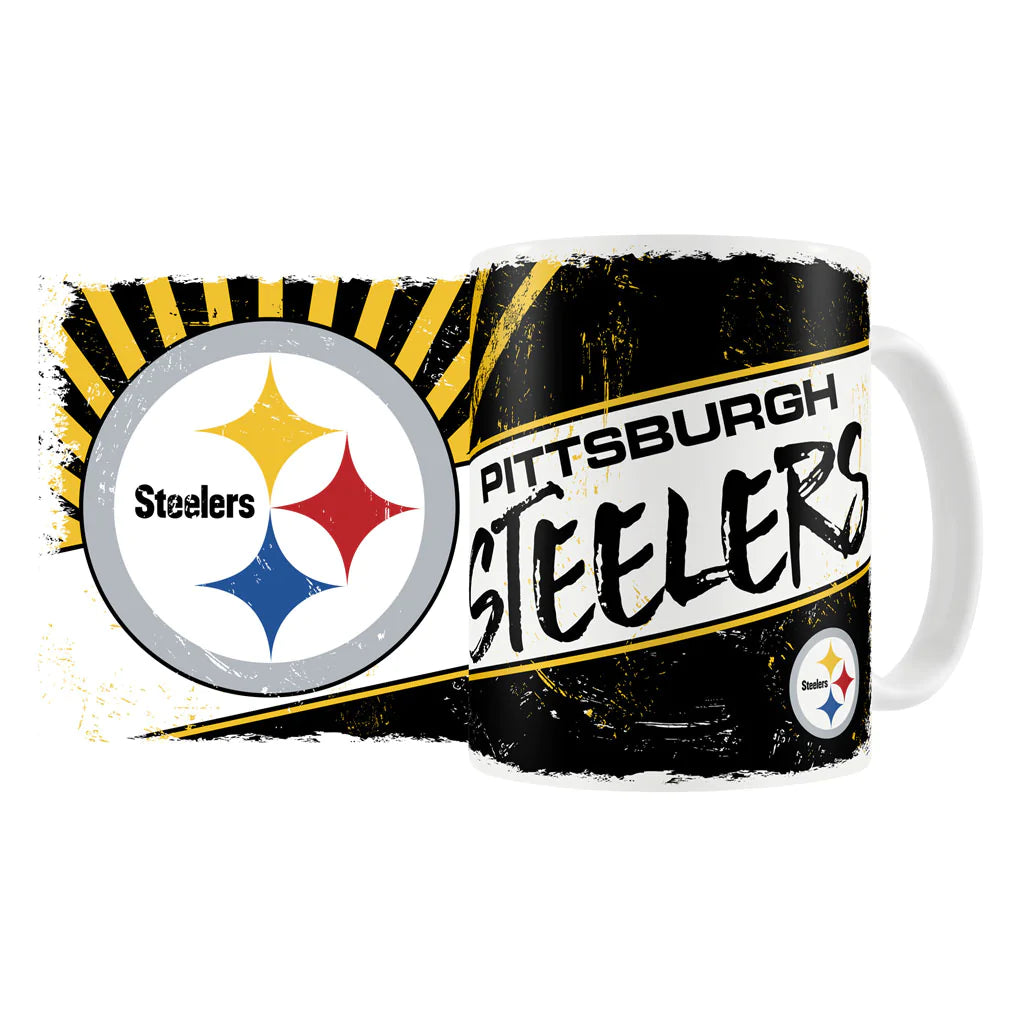 NFL Pittsburgh Steelers Sanded Curved 15oz Jumbo Mug