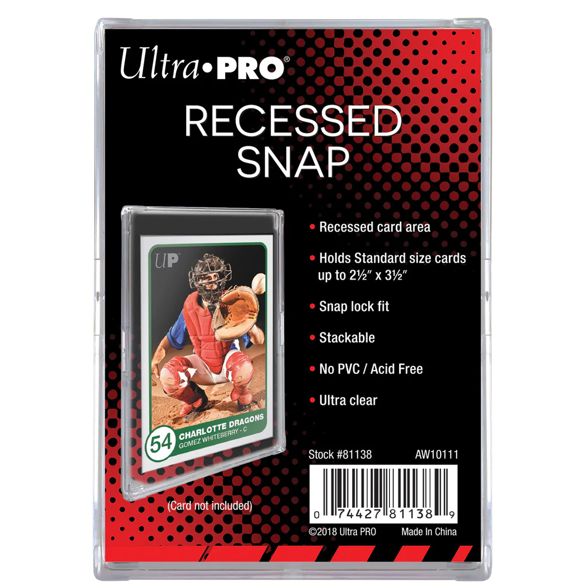 Card Snap Recessed Card Holder Ultra Clear