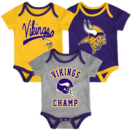 NFL Infant 3pc Onesie Set Champ Creeper Vikings