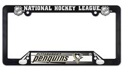 NHL License Plate Frame Plastic Penguins (Black)