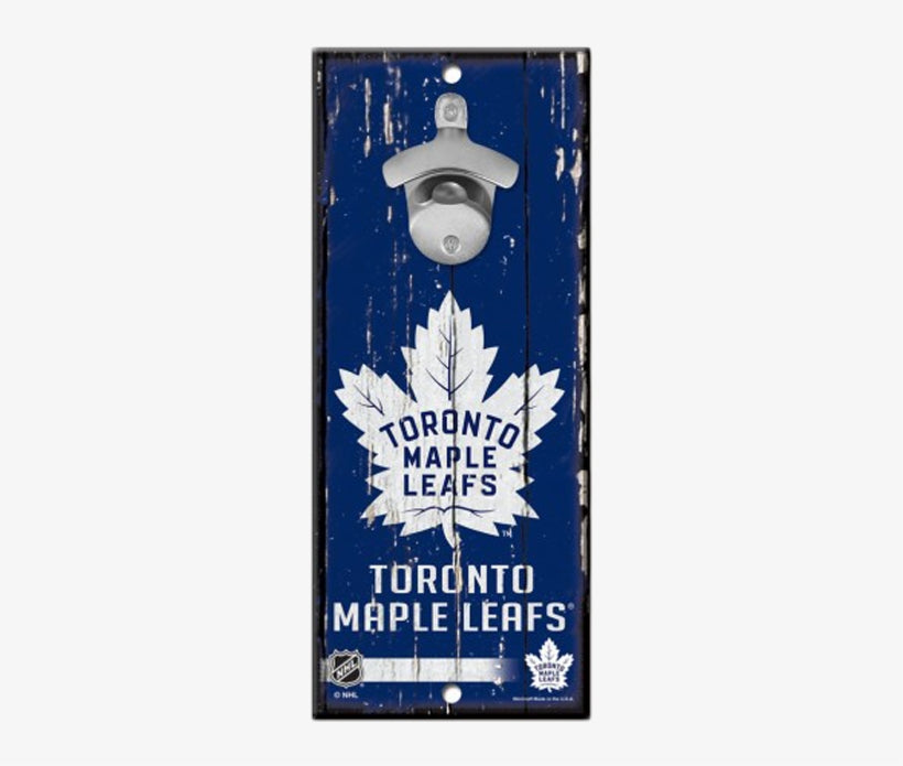 NHL Wooden Bottle Opener Sign Maple Leafs