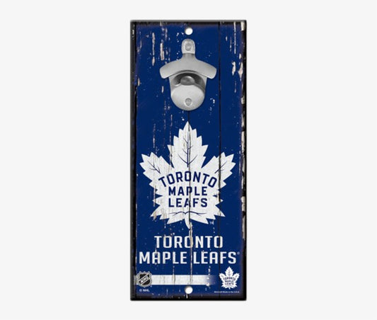 NHL Wooden Bottle Opener Sign Maple Leafs