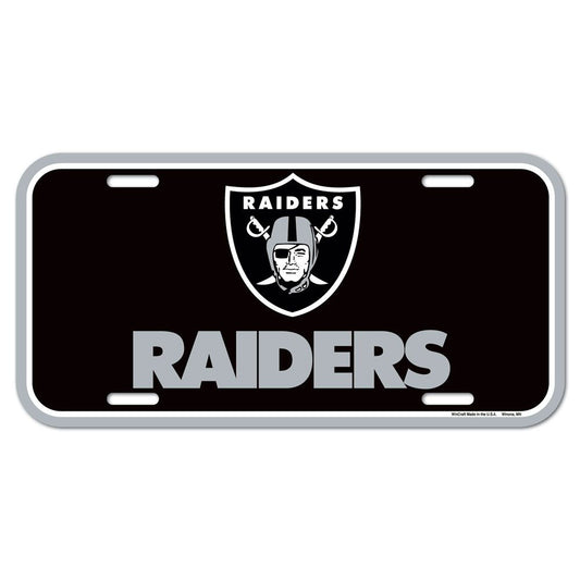 NFL License Plate Plastic Raiders