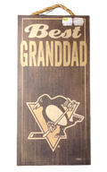 NHL Wooden Sign Best Granddad Penguins