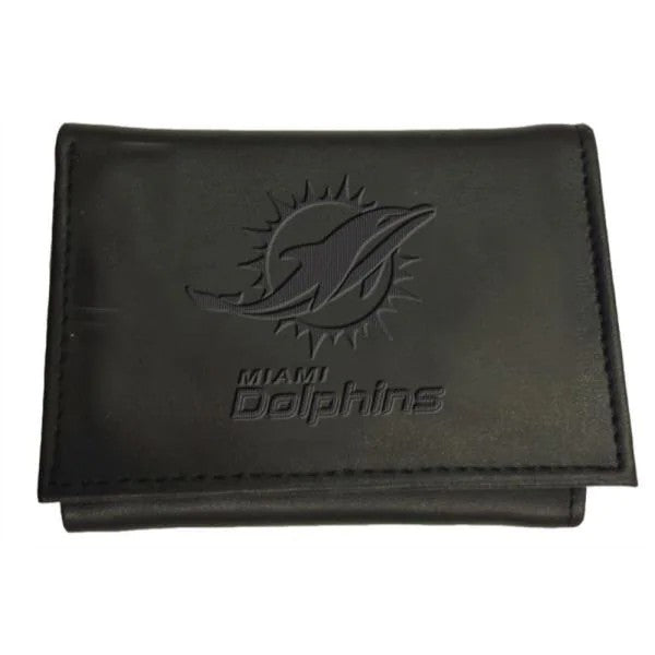 NFL Wallet Leather Tri-Fold Dolphins (Black)