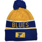 NHL Knit Hat Authentic Pro Rink Cuffed Pom Knit 2022 Blues