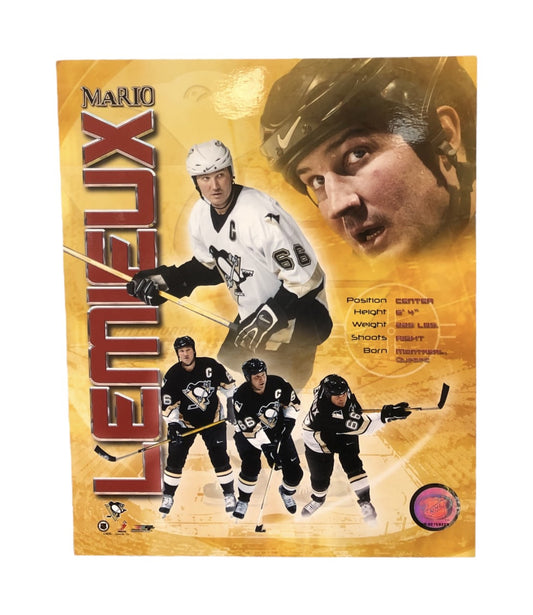 NHL 8X10 Vintage Player Photograph Collage Mario Lemieux Penguins