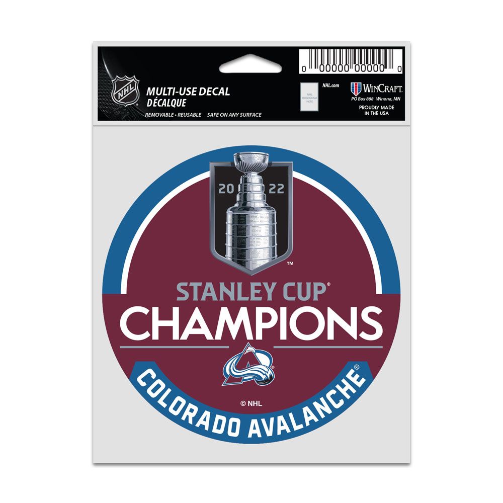 NHL Multi Use Decal 3.75x5 Champs 2022 Avalanche