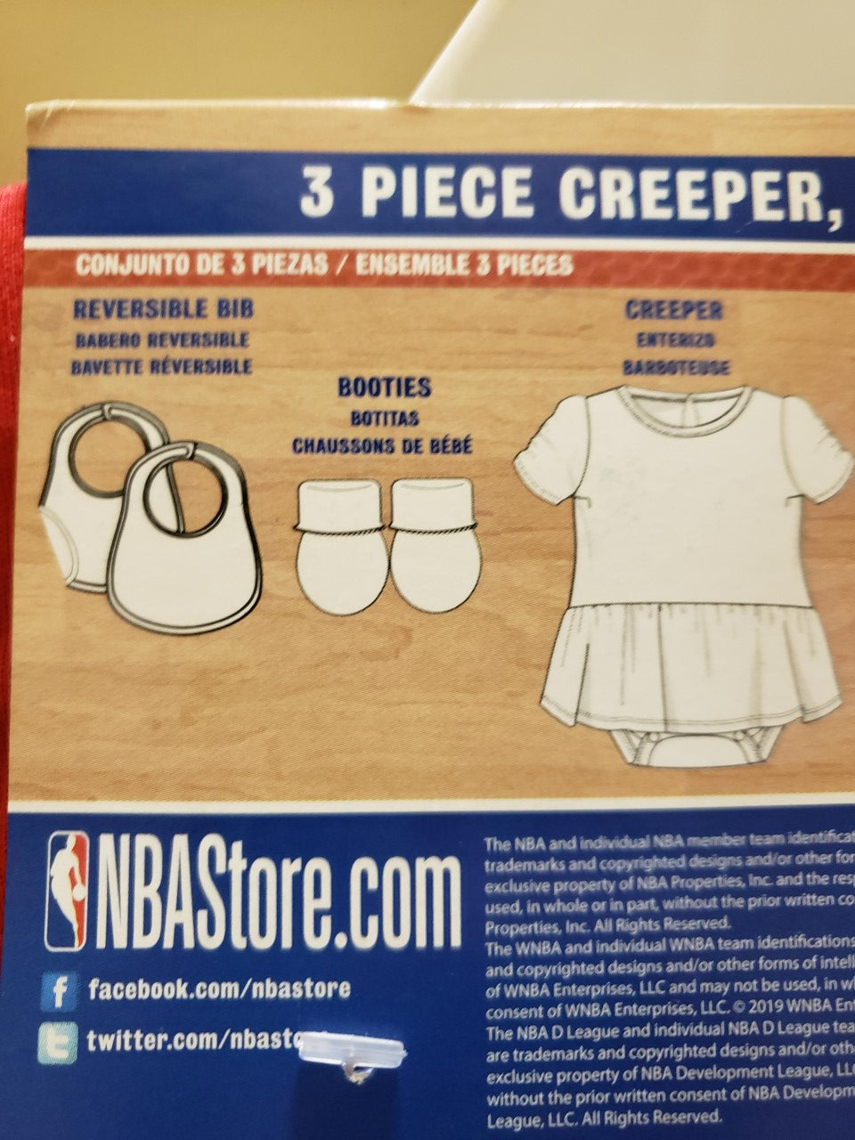 NBA Infant 3Pc Creeper, Bib & Bootie Set MVP Raptors