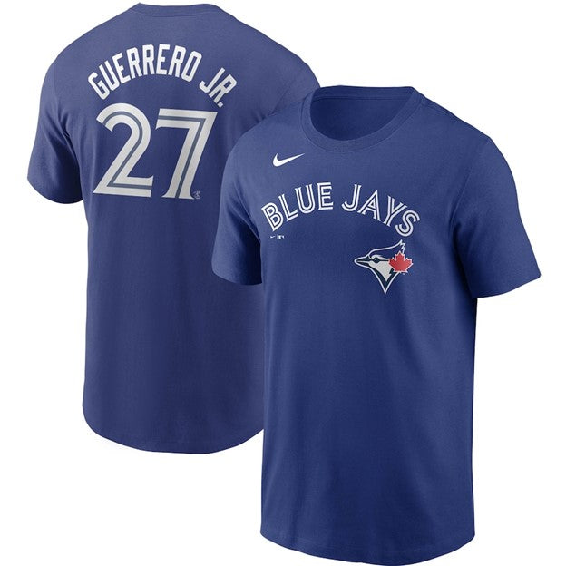 MLB Player T-Shirt Name And Number Alt Royal Vladimir Guerrero Jr Blue Jays