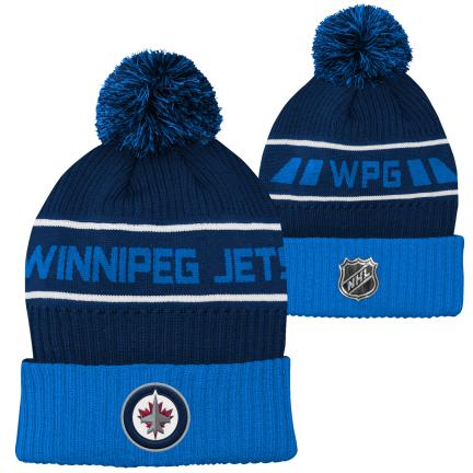 NHL Youth Knit Hat Fan Jaquard Wordark Jets