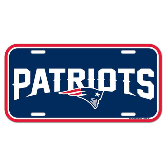 NFL License Plate Plastic Patriots