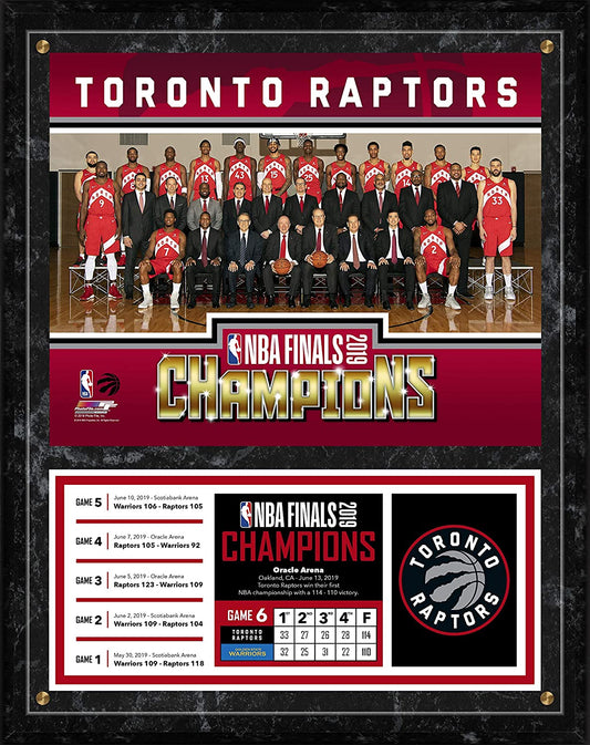 NBA 12x15 Photo Plaque Finals Champions 2019 Raptors