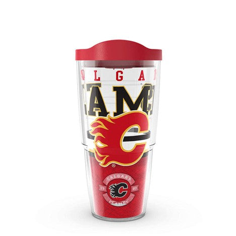 NHL Travel Mug 24oz Double Walled Tumbler Flames