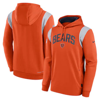 NFL Hoodie Pull Over Fleece Sideline 2022 Bears (Orange)