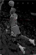 NBA Player Wall Poster Black and White Michael Jordan Bulls