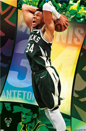 NBA Player Wall Poster Giannis Antetokounmpo Bucks