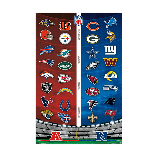 NFL Player Wall Poster NFL Logos All Teams